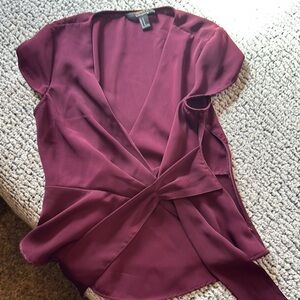 Elegant Burgundy Wrap Top